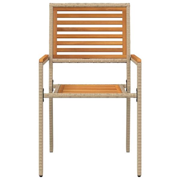 Grote foto vidaxl tuinstoelen 4 pcs cr me bruin pe riet massief acaciahout tuin en terras tuinmeubelen