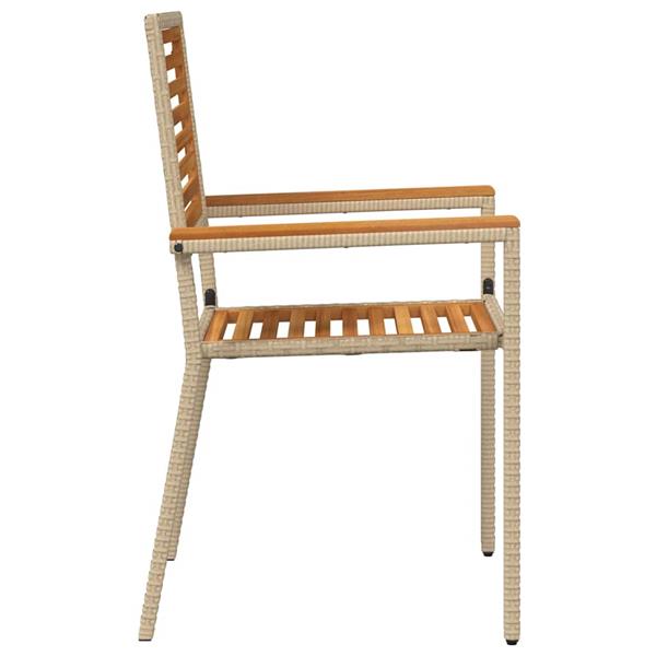 Grote foto vidaxl tuinstoelen 4 pcs cr me bruin pe riet massief acaciahout tuin en terras tuinmeubelen