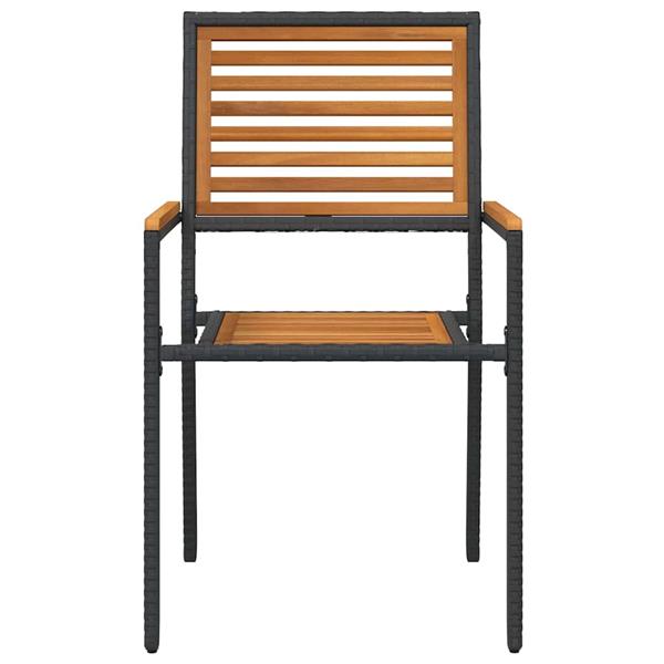 Grote foto vidaxl tuinstoelen 4 pcs cr me bruin pe riet massief acaciahout tuin en terras tuinmeubelen