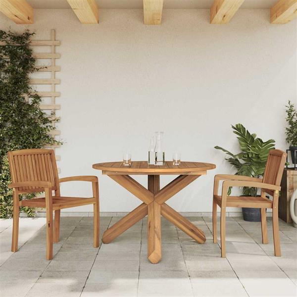 Grote foto vidaxl tuintafel 109x74 cm massief teakhout tuin en terras tuinmeubelen