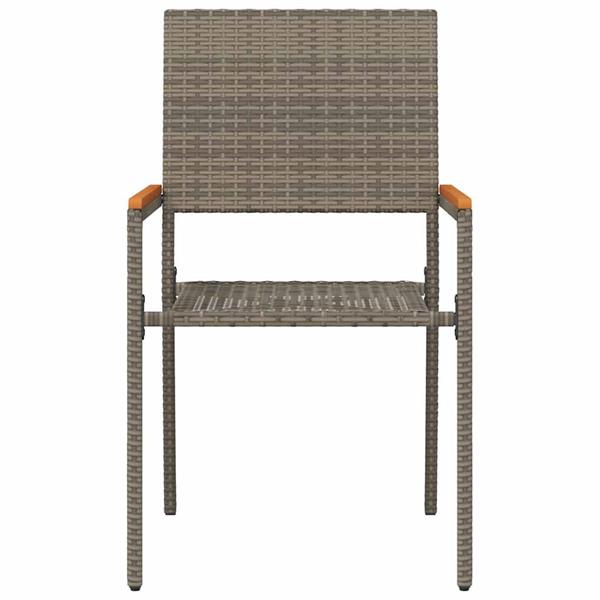 Grote foto vidaxl tuinstoelen 4 pcs grijs bruin pe riet massief acaciahout tuin en terras tuinmeubelen