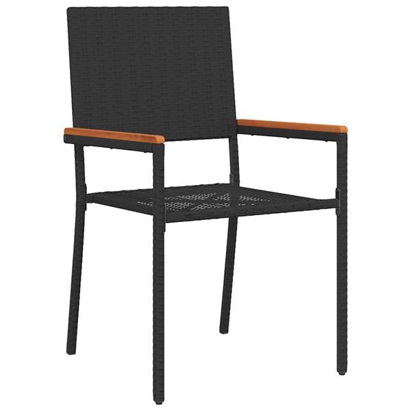 Grote foto vidaxl tuinstoelen 4 pcs cr me bruin pe riet massief acaciahout tuin en terras tuinmeubelen