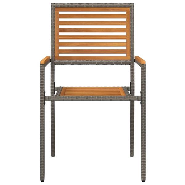 Grote foto vidaxl tuinstoelen 4 pcs grijs bruin pe riet massief acaciahout tuin en terras tuinmeubelen