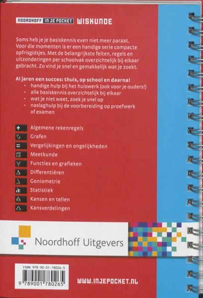 Grote foto wiskunde in je pocket noordhoff in je pocket boeken wetenschap