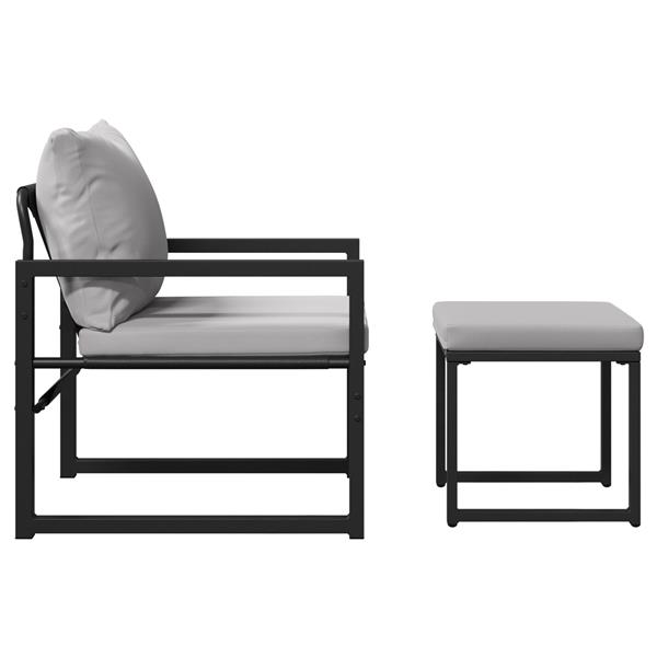 Grote foto vidaxl tuin sofa set 4 pcs zwart 61 x 72 5 x 71 cm staal tuin en terras tuinmeubelen