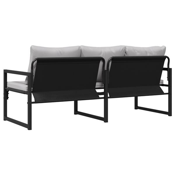 Grote foto vidaxl tuinbank zwart 61 x 72 5 x 71 cm staal tuin en terras tuinmeubelen