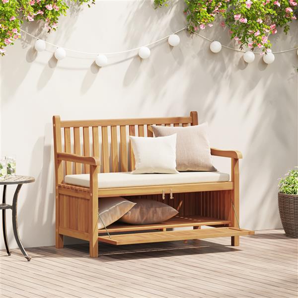 Grote foto vidaxl tuinkast bank bruin 228 x 60 x 90 cm massief teakhout tuin en terras tuinmeubelen