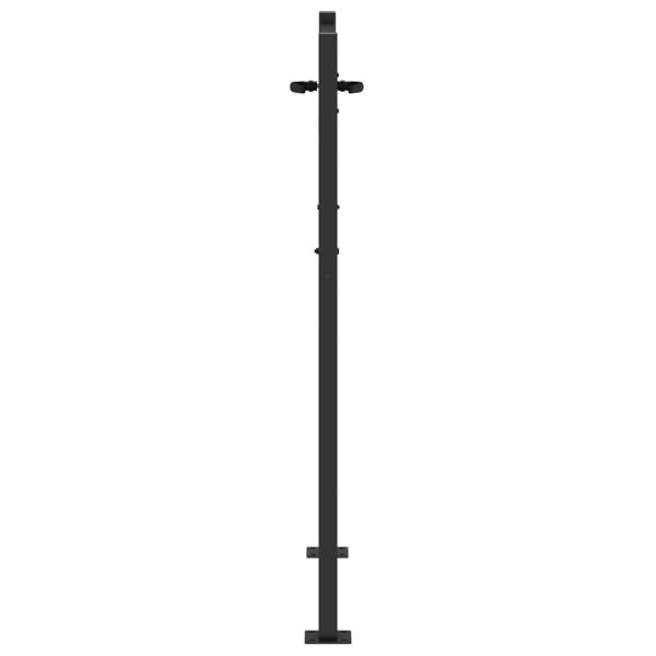 Grote foto vidaxl tuinpoort anders zwart 105 x 125 cm poedergecoat staal tuin en terras hekken en schuttingen