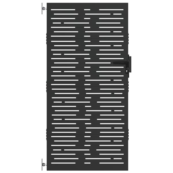 Grote foto vidaxl tuinpoort zwart 105 x 175 cm poedergecoat staal tuin en terras hekken en schuttingen