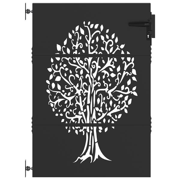 Grote foto vidaxl tuinpoort anders zwart 100 x 125 cm poedergecoat staal tuin en terras hekken en schuttingen