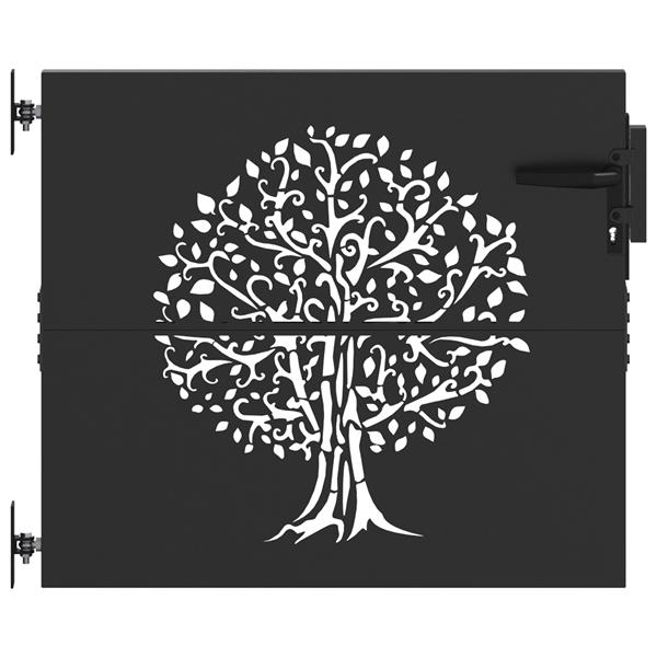 Grote foto vidaxl tuinpoort anders zwart 100 x 100 cm poedergecoat staal tuin en terras hekken en schuttingen