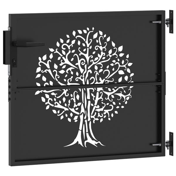 Grote foto vidaxl tuinpoort anders zwart 100 x 100 cm poedergecoat staal tuin en terras hekken en schuttingen