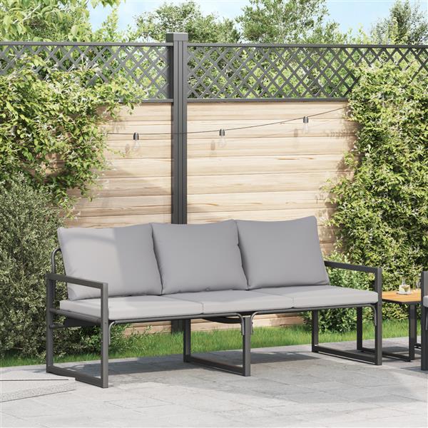 Grote foto vidaxl tuinbank zwart 61 x 72 5 x 71 cm staal tuin en terras tuinmeubelen