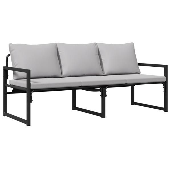 Grote foto vidaxl tuinbank zwart 61 x 72 5 x 71 cm staal tuin en terras tuinmeubelen