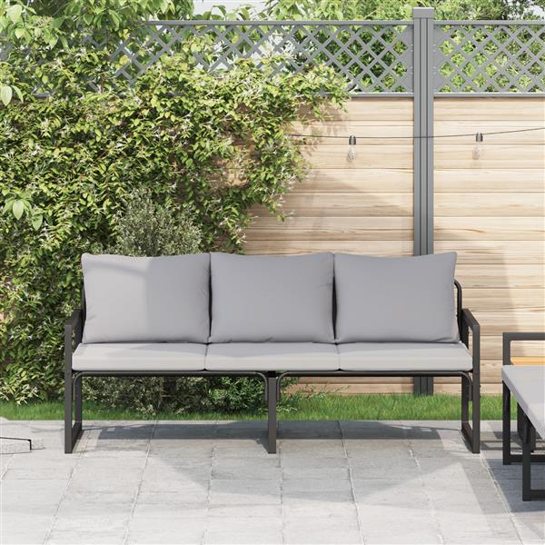 Grote foto vidaxl tuinbank zwart 61 x 72 5 x 71 cm staal tuin en terras tuinmeubelen