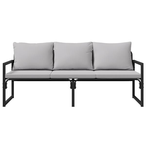 Grote foto vidaxl tuinbank zwart 61 x 72 5 x 71 cm staal tuin en terras tuinmeubelen