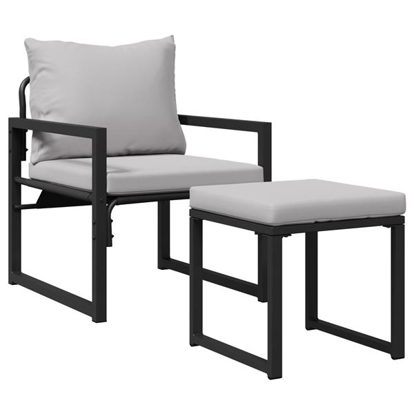 Grote foto vidaxl tuin sofa set 4 pcs zwart 61 x 72 5 x 71 cm staal tuin en terras tuinmeubelen