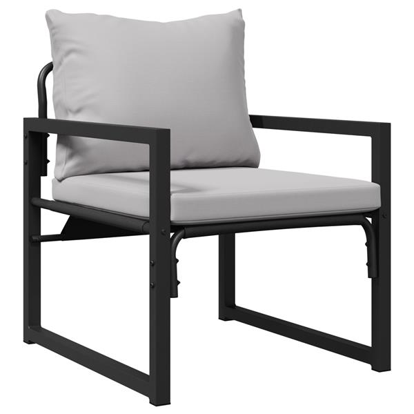 Grote foto vidaxl tuin sofa set 4 pcs zwart 61 x 72 5 x 71 cm staal tuin en terras tuinmeubelen