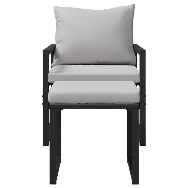 Grote foto vidaxl tuin sofa set 4 pcs zwart 61 x 72 5 x 71 cm staal tuin en terras tuinmeubelen