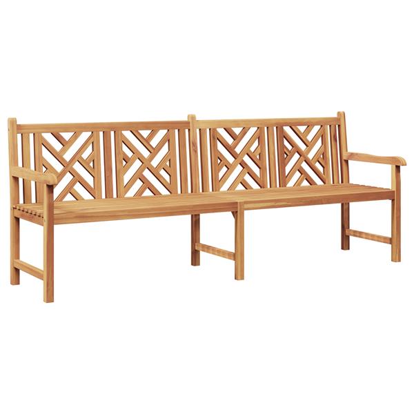 Grote foto vidaxl tuinbank bruin 228 x 60 x 90 cm massief teakhout tuin en terras tuinmeubelen