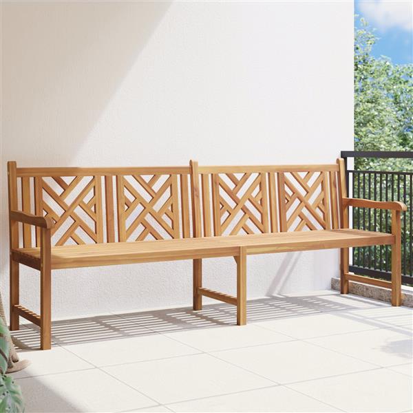 Grote foto vidaxl tuinbank bruin 228 x 60 x 90 cm massief teakhout tuin en terras tuinmeubelen