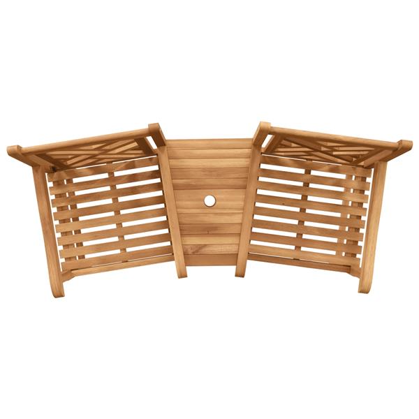 Grote foto vidaxl tuinstoelen met plank rooster met opslag bruin 152 x 63 x 89 cm massief teakhout tuin en terras tuinmeubelen