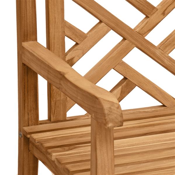 Grote foto vidaxl tuinstoelen met plank rooster met opslag bruin 152 x 63 x 89 cm massief teakhout tuin en terras tuinmeubelen