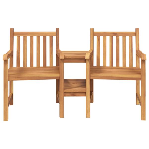 Grote foto vidaxl tuinstoelen met plank geometrisch met opslag bruin 152 x 63 x 89 cm massief teakhout tuin en terras tuinmeubelen