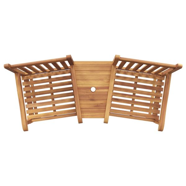 Grote foto vidaxl tuinstoelen met plank geometrisch met opslag bruin 152 x 63 x 89 cm massief teakhout tuin en terras tuinmeubelen