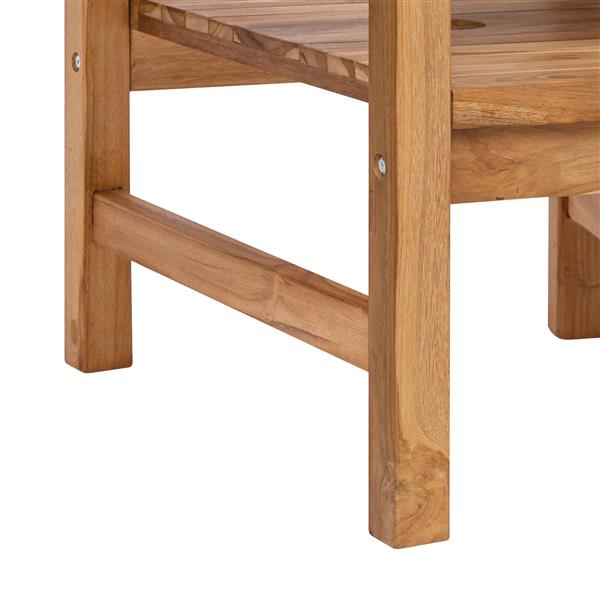 Grote foto vidaxl tuinstoelen met plank geometrisch met opslag bruin 152 x 63 x 89 cm massief teakhout tuin en terras tuinmeubelen