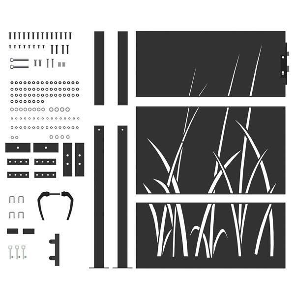 Grote foto vidaxl tuinpoort zwart 105 x 125 cm poedergecoat staal tuin en terras hekken en schuttingen