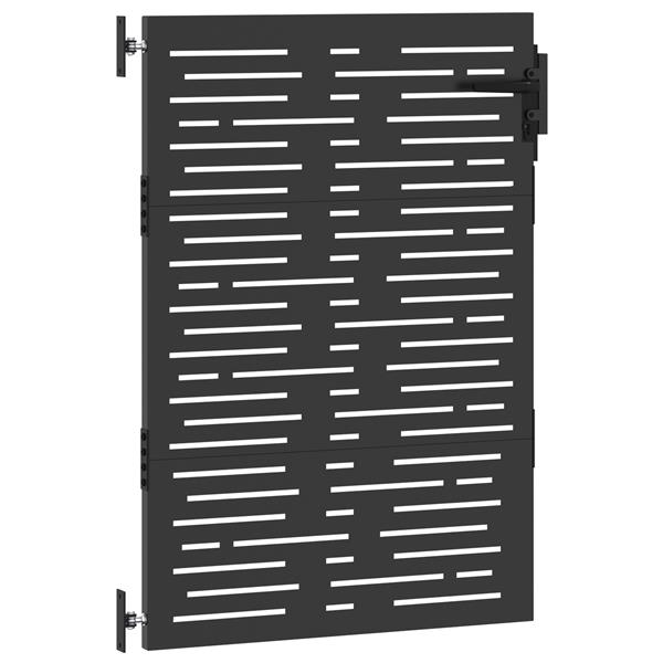 Grote foto vidaxl tuinpoort zwart 105 x 150 cm poedergecoat staal tuin en terras hekken en schuttingen