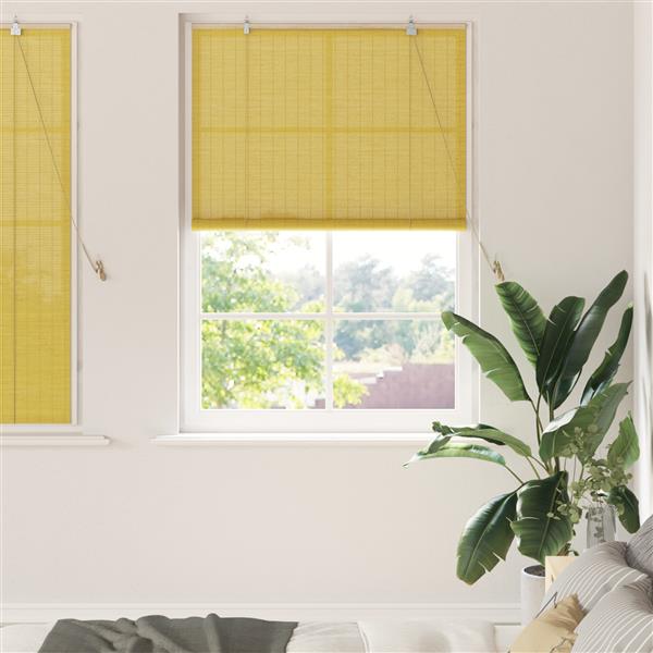 Grote foto vidaxl raamrolgordijnen shutters anders geel bamboe huis en inrichting gordijnen en lamellen