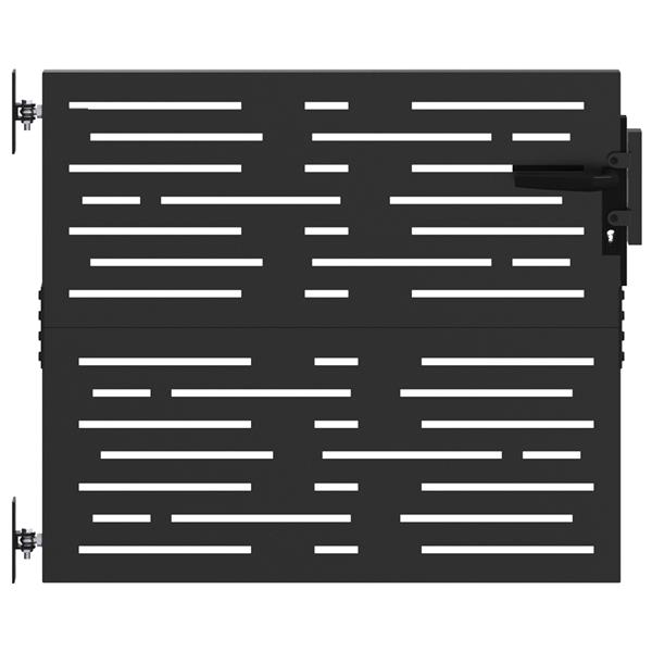 Grote foto vidaxl tuinpoort zwart 105 x 100 cm poedergecoat staal tuin en terras hekken en schuttingen