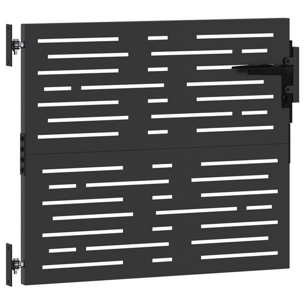 Grote foto vidaxl tuinpoort zwart 105 x 100 cm poedergecoat staal tuin en terras hekken en schuttingen