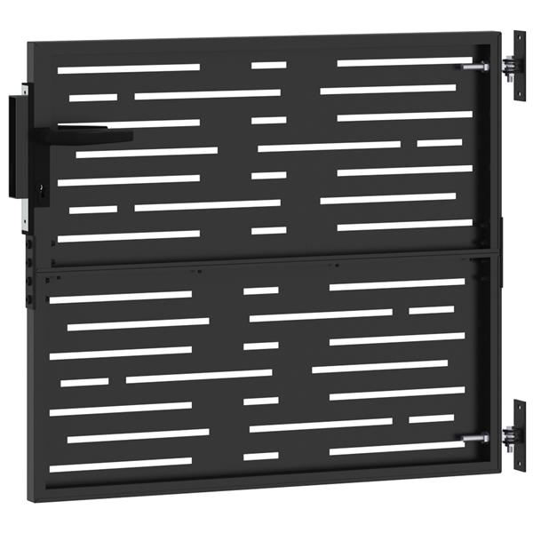 Grote foto vidaxl tuinpoort zwart 105 x 100 cm poedergecoat staal tuin en terras hekken en schuttingen