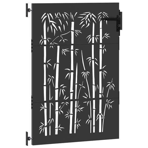 Grote foto vidaxl tuinpoort met slot zwart 105 x 125 cm poedergecoat staal tuin en terras hekken en schuttingen