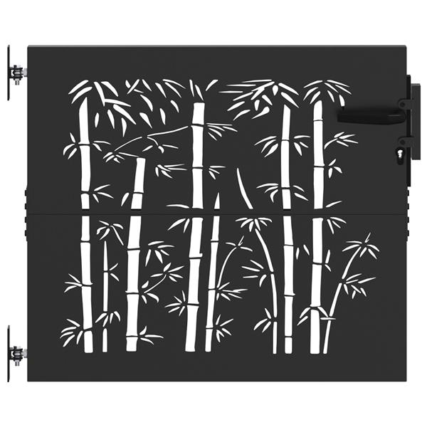 Grote foto vidaxl tuinpoort anders met slot zwart 105 x 100 cm poedergecoat staal tuin en terras hekken en schuttingen