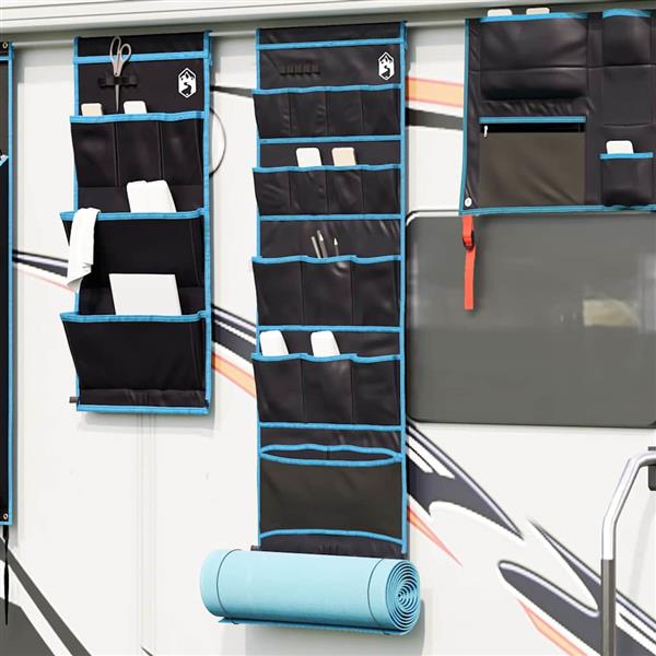 Grote foto vidaxl opslagtas met opslag zwart blauw 125 x 48 cm oxford caravans en kamperen tenten