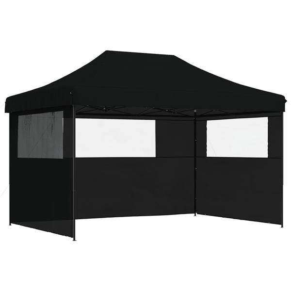 Grote foto vidaxl partytent inklapbaar pop up met 3 zijwanden zwart tuin en terras overige tuin en terras