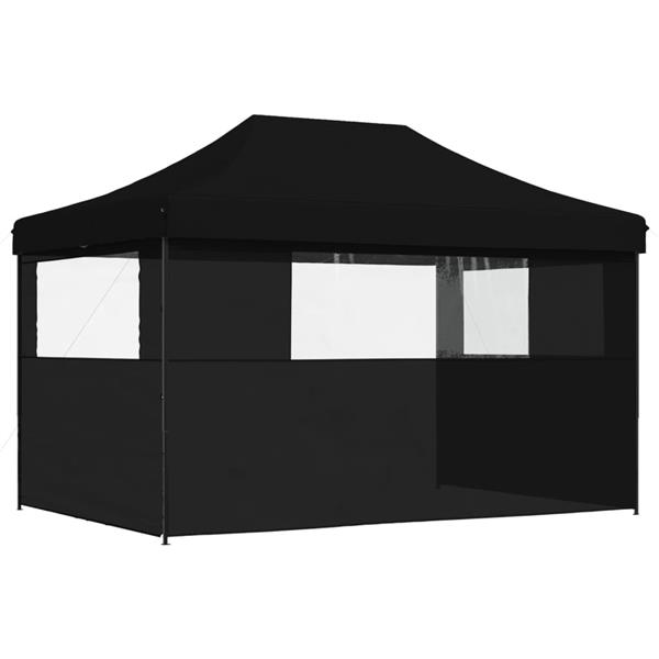 Grote foto vidaxl partytent inklapbaar pop up met 3 zijwanden zwart tuin en terras overige tuin en terras