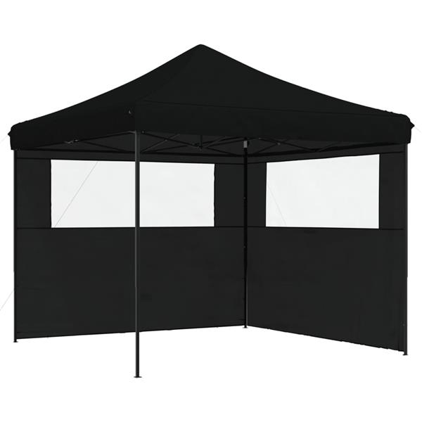 Grote foto vidaxl partytent inklapbaar pop up met 2 zijwanden zwart tuin en terras overige tuin en terras