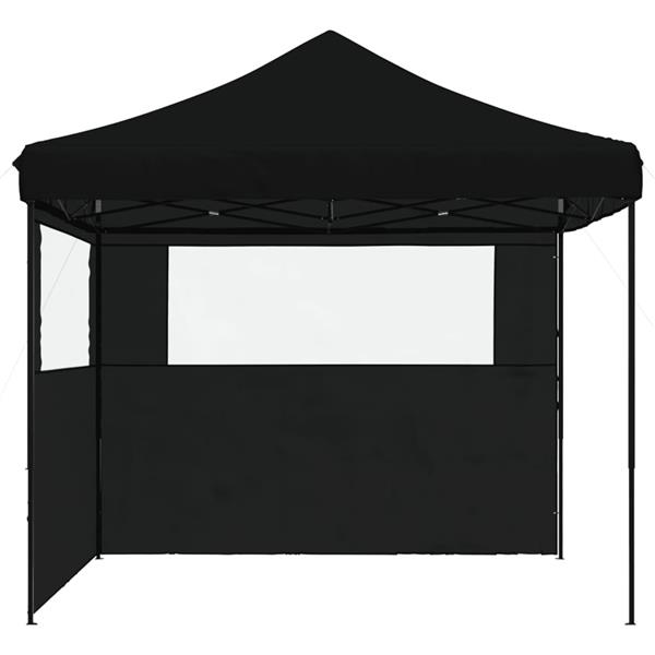 Grote foto vidaxl partytent inklapbaar pop up met 2 zijwanden zwart tuin en terras overige tuin en terras