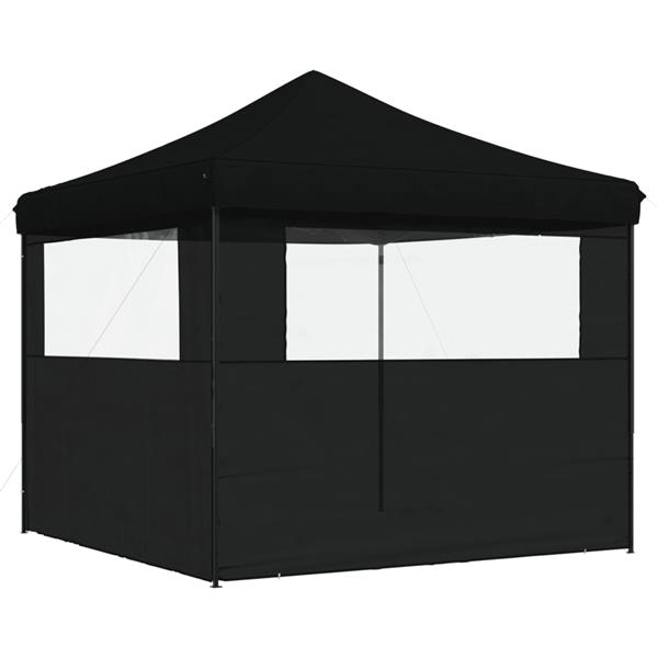 Grote foto vidaxl partytent inklapbaar pop up met 2 zijwanden zwart tuin en terras overige tuin en terras