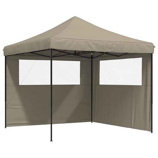 Grote foto vidaxl partytent inklapbaar pop up met 2 zijwanden taupe tuin en terras overige tuin en terras