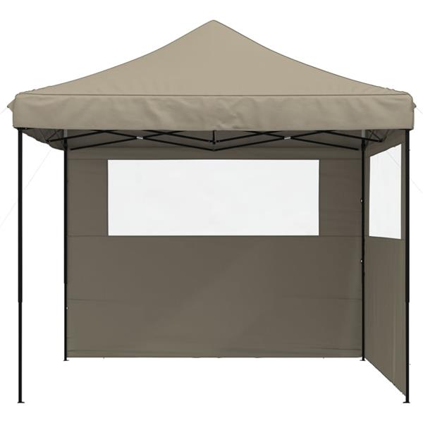 Grote foto vidaxl partytent inklapbaar pop up met 2 zijwanden taupe tuin en terras overige tuin en terras