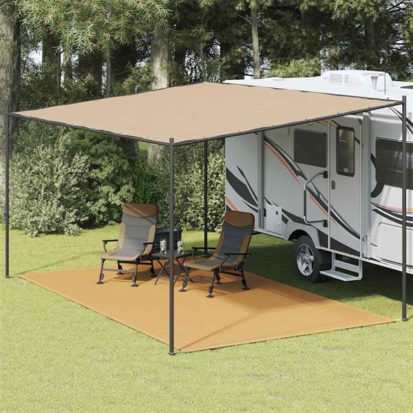 Grote foto vidaxl tenttapijt 300x500 cm hdpe zandkleurig caravans en kamperen tenten