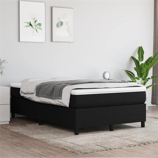Grote foto vidaxl bedframe zonder matras 120x200 cm stof zwart antiek en kunst stoelen en banken