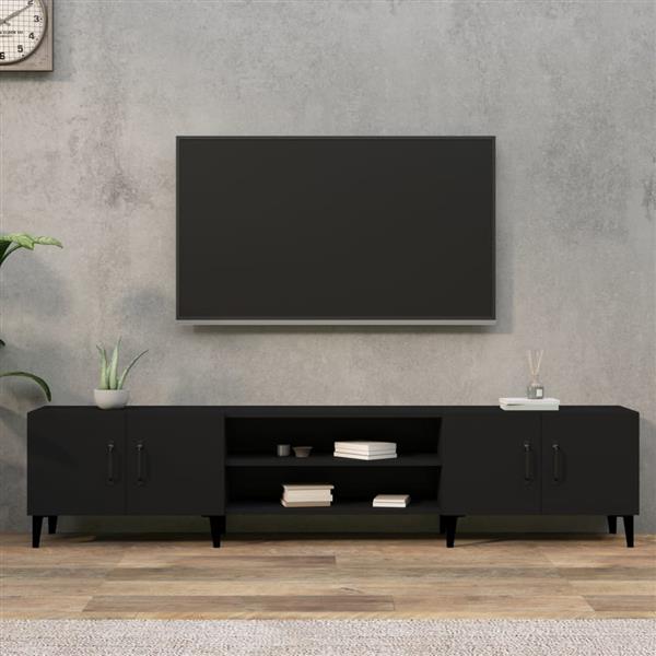 Grote foto vidaxl tv meubel 180x31 5x40 cm bewerkt hout zwart huis en inrichting overige