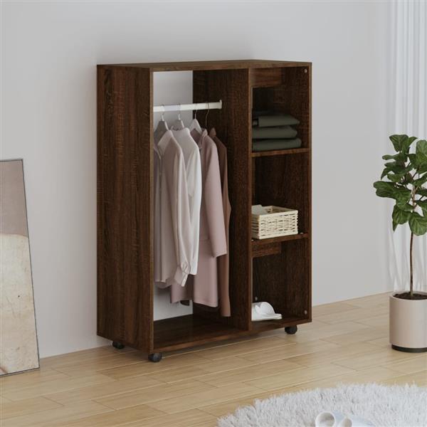 Grote foto vidaxl kledingkast 80x40x110 cm bewerkt hout bruin eikenkleur huis en inrichting overige